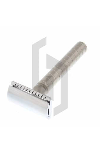 Stainless Safety Razor with Closed Comb Circle Knurling